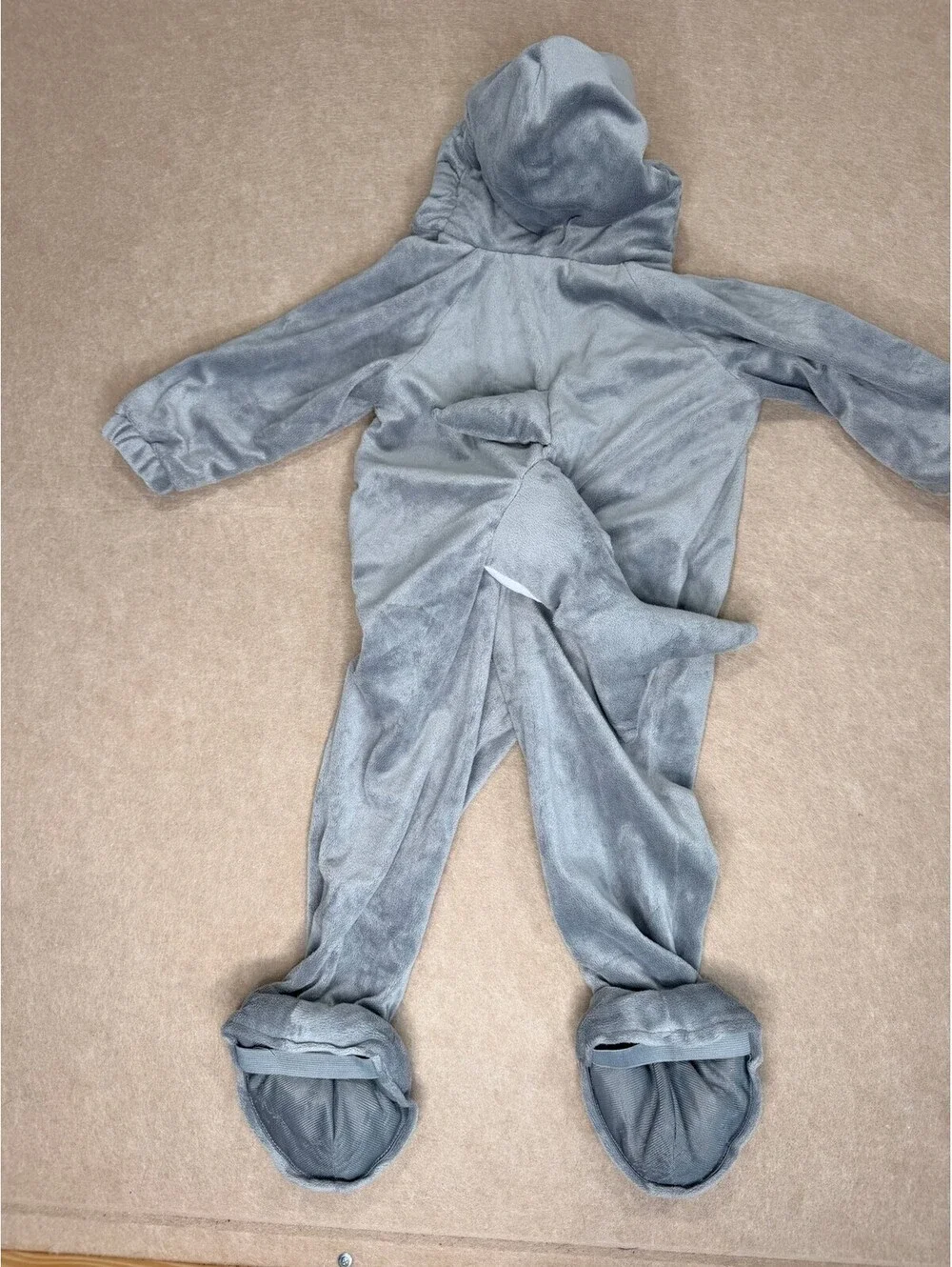 Kids shark costume plush hooded jumpsuit halloween cosplay dress up 18-24mo.